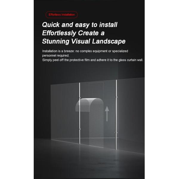 LED Flexible Transparent Film Screen with High Transparency, LED Smart Film with Foldable & Lightweight for Glass Wall