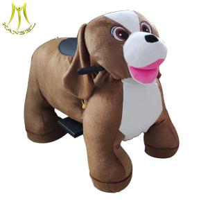 China Hansel children plush toys stuffed animals on wheels shopping mall moving animal dog scooter on sale