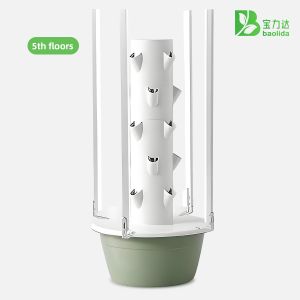 Vertical Hydroponic Tower with Full-Spectrum LED Grow Lights Space-Saving Design