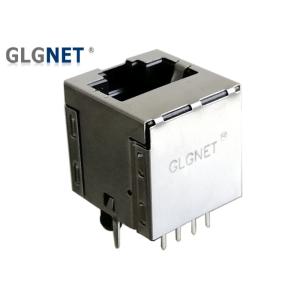 Vertical LAN Shielded Rj45 Connector DIP Mounting With 10/100 Integrated