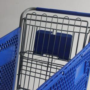 Customizable Half Plastic Shopping Trolley Cart In Powder Coating For Steels And