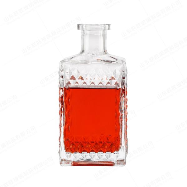 Quality Glass Lid Square Liquor Bottle for Tequila Whiskey Unique and Elegant Design wholesale