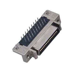 1.27mm Pitch SCSI Centronics Type Female Industrial Connectors Straight Right