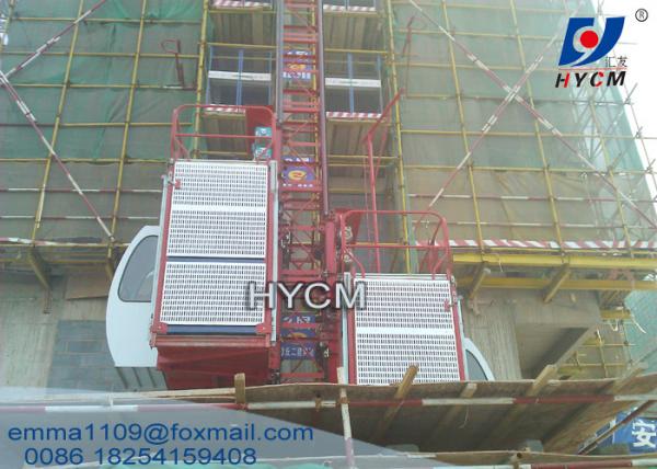 Quality SC100/100 2*1000KG Twin Cage Construction Elevator Building Hoist Electric Mast Climbing wholesale