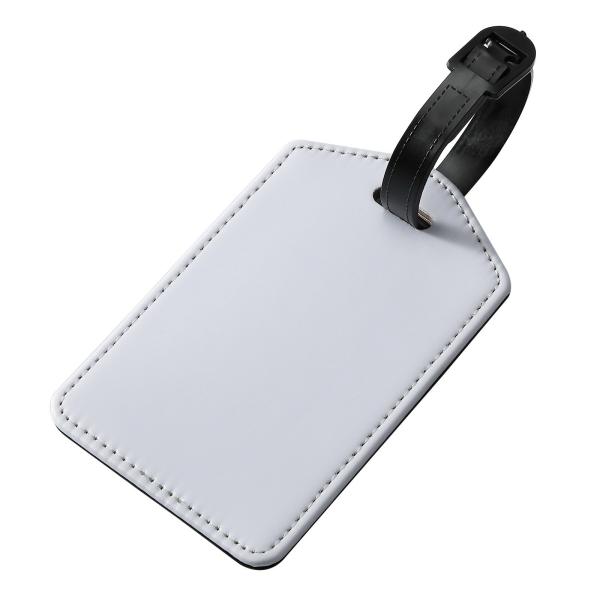 Personalized PU Leather Luggage Tag With Card Slot Back Custom Logo Printed White Blank Rectangle Sublimation Heat Transfer Tag