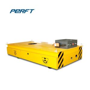 Rubber Wheel Battery Power Material Handling Rail Transfer Cart Flat Trolley