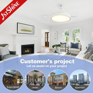 1stshine LED Ceiling Fan with Retractable Blades and Remote Control 3 Color LED
