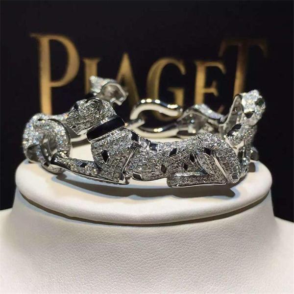 C Cheetah bracelet - showing the charm of courage, naughty or docile .18K gold jewelry factory shafle garnet, Onyx