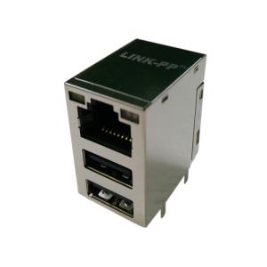 LPJU3101AHNL LPJU5103BONL RJ45 USB Connector Combo Shield Stacked
