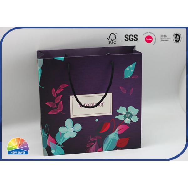 Quality 4C Printed Paper Packaging Special Bag Matte Lamination With Nylon Handle wholesale