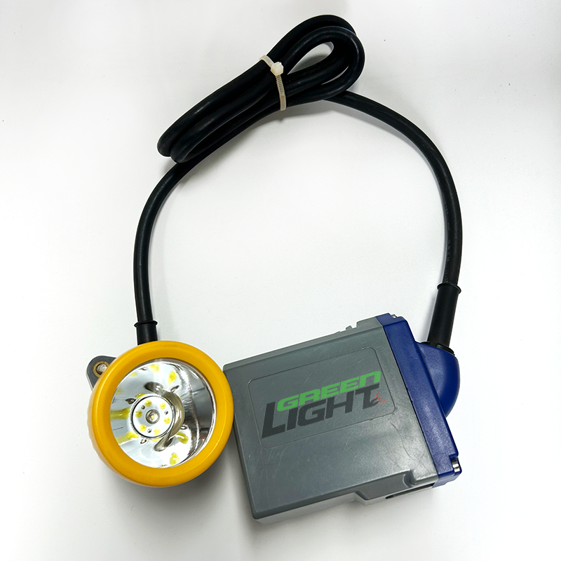 China GLT-7C Corded Cap Lamp with 17hrs Working Time Impact Resistant LED Mining Headlamp Featuring One Main Light Two Auxiliary Lights on sale