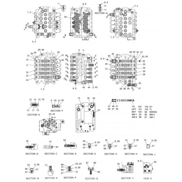 Excavator DH130 DH150-7 DX130 DX150-7 Main Control Valve For Doosan Daewoo 2420-9521 2426-1225A 426-E0078