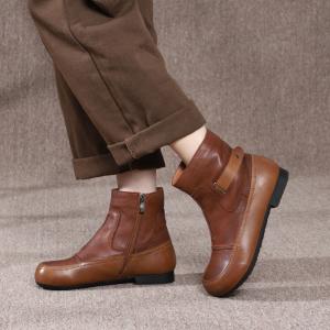 HZM037 Original Ethnic Style Retro Embroidered Women'S Short Boots Autumn And