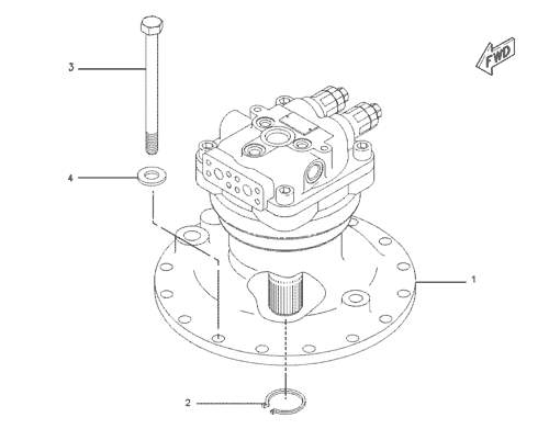 1588985 MOTOR & MTG GP-SWING Parts scheme