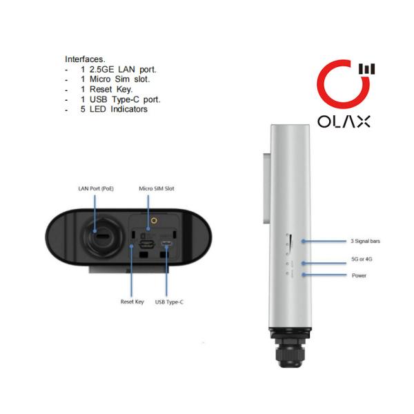 OLAX Top Quality Wireless 5G Lte Router Waterproof Long Distance Home FWA 5G Outdoor CPE With SIM Card NSA SA Network