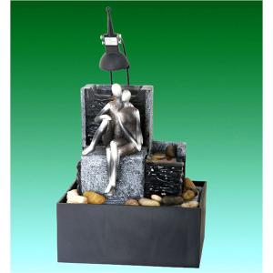 CE GS Approved Falling In Love Figurine Desk Top Fountains With Lights
