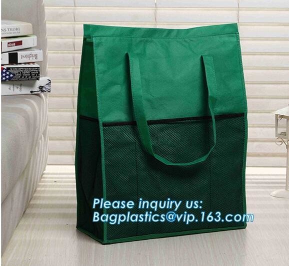 Quality New design recycle rope handle non woven bag with eyelet, Customized printing non woven bag flat punch bag for shoes&gar wholesale