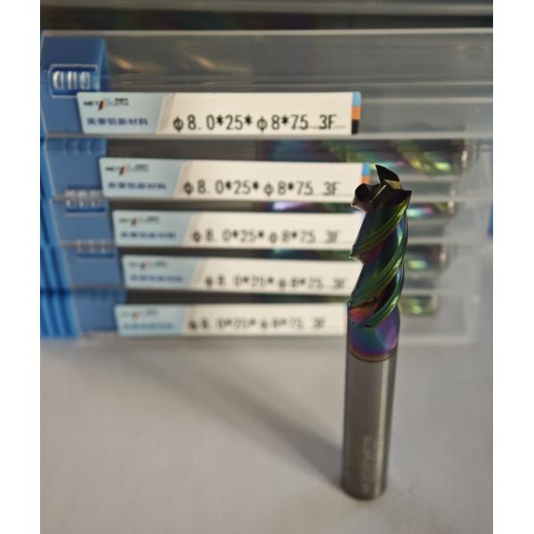 MAE PLUS Φ8.0x25x8Dx75mm 3 Flutes End Mill for Non-Ferrous Metals Aluminium and
