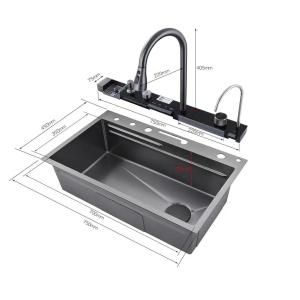 China Gold Stainless Steel Handmade Kitchen Sink With Faucet And Accessories on sale