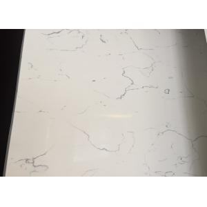 QS107 Polished White Slab Artificial Calacatta Quartz Stone for Vanity