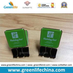 Custom Green Plastic Panel Advertismental Black Binder Office Paper Clip w/Company Logo Printing