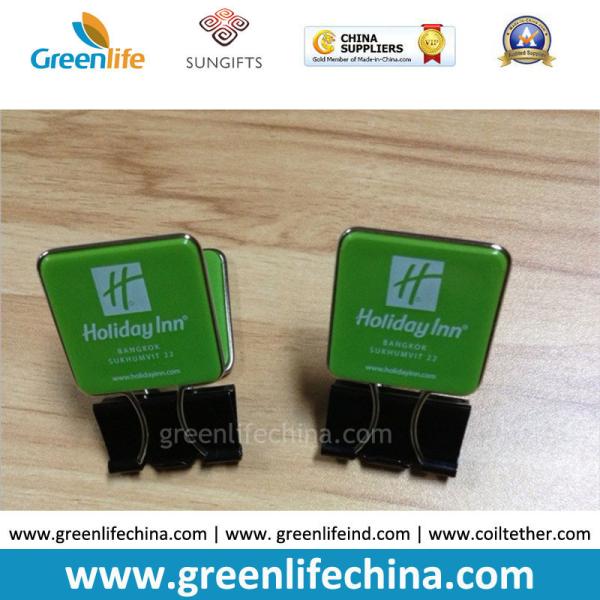 Custom Green Plastic Panel Advertismental Black Binder Office Paper Clip w