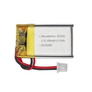 China 0.37Wh 3.7V 100mAh Mini LiPo Battery Rechargeable Custom 351523 on sale