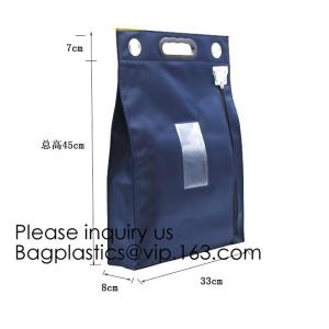 Cheap Bank Locking Document Security Bag Deposit Bank Bag Custom Multi Function Cash Money Reusable Deposit Security Locking B for sale