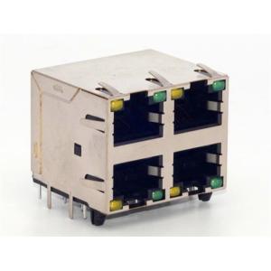 Cheap HULYN RJ45Jack, Shielded RJ45 Modular Jack Connector,with LEDs, 2x2 Ports for sale