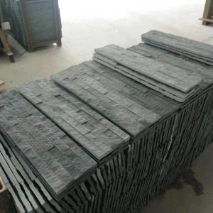400x300mm Black Natural Sandstone Tiles For Outdooor Wall Claddidng