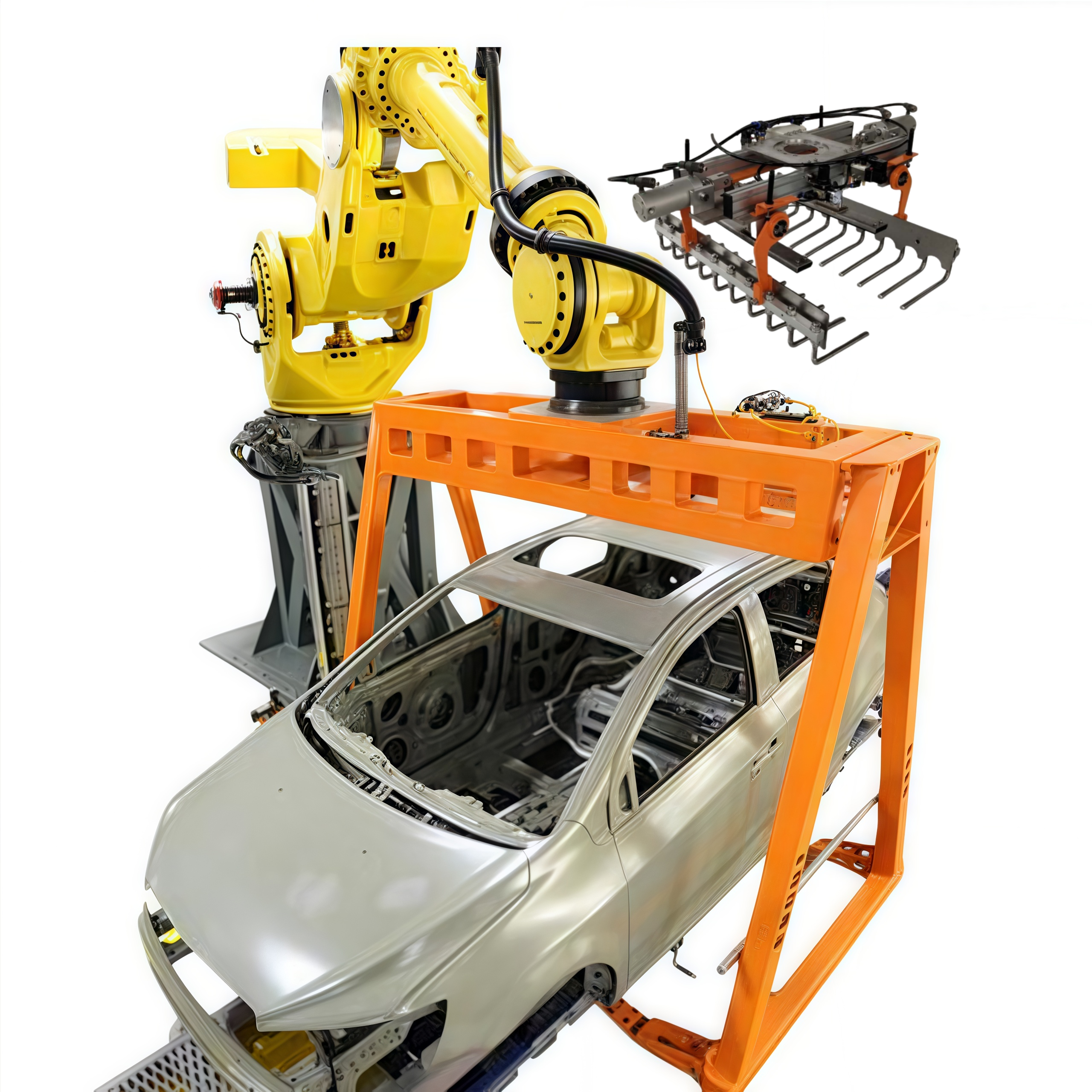 Cheap High-load Material Handling Robot Fanuc M-2000iA/1200 Reach 3734mm and CNGBS Customized Industrial Robot Gripper for sale