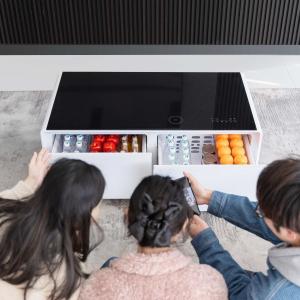 White/Black/Wood Smart Coffee Table USB Wireless Charging Mini Refrigerator Side