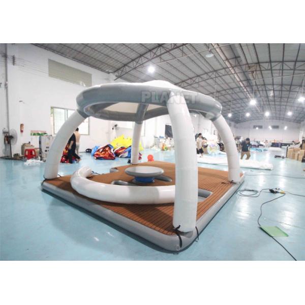 Quality Inflatable Water Floating Mat Island With Roof Tent Inflatable Aqua Banas Water Tent For Leisure Time wholesale