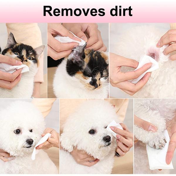 Pet Grooming Tools 100pcs Hypoallergenic Pet Wet Tissue Tear Cleaning For Dog