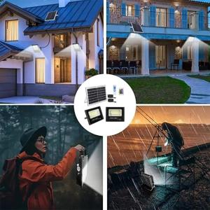 200W IP67 waterproof solar powered outside security lights led floodlight