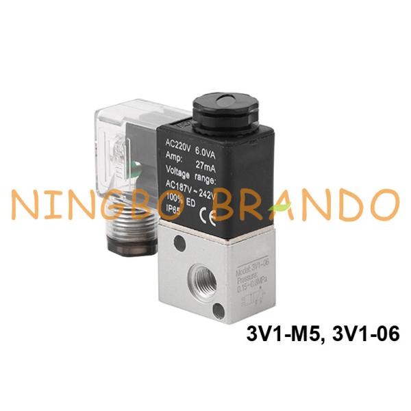 Quality 3V1-06 Airtac Type 3 Way Solenoid Air Valve 1/8'' 12V 24V 110V 220V wholesale