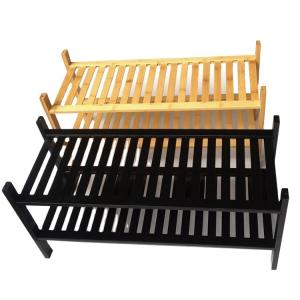 2 Tier Indoor Outdoor Bamboo Display Shelf Rack for Flower Pot Plant or Shoes in