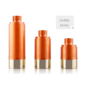Shiny Gold AS 50ml Plastic Cosmetic Jars , Facial Airless Dispenser Bottles