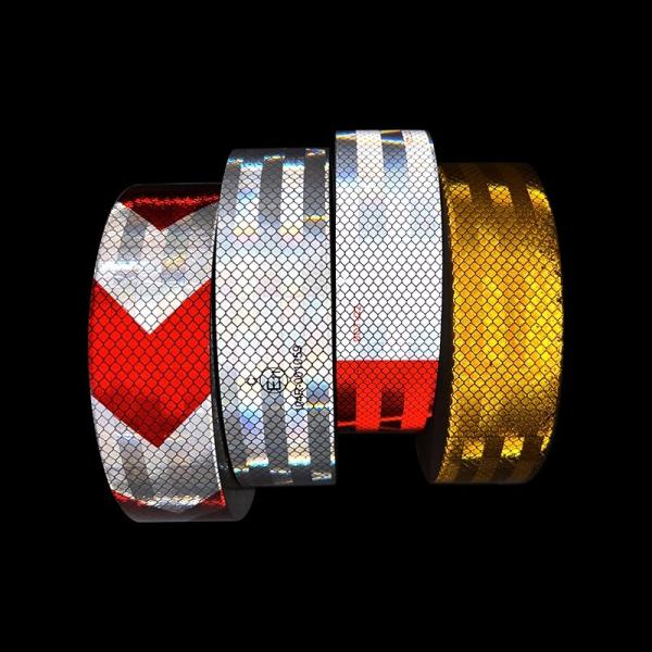 Waterproof Reflective Warning Sticker Red And White Self Adhesive Conspicuity