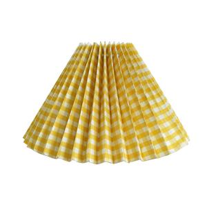 3 Way Gimbal Yellow Pleated Lampshade