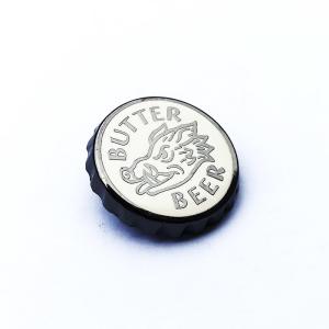 Personalized Zinc Alloy Bottle Cap Hard Enamel Lapel Pins with Black Rubber
