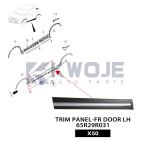 OEM 65R29R031 Front Door Guard Trim Panel LH For Chery JETOUR X50