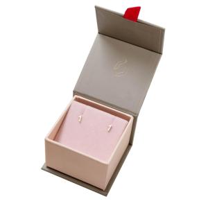 Customized Mini Paper Jewellery Box Packaging With Gold Foil Logo