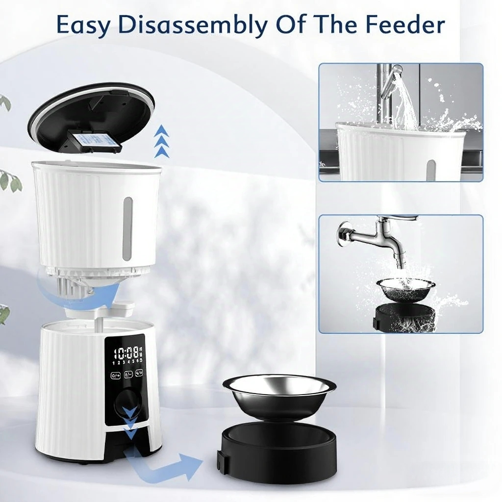 Smart Chargeable Remote Control Eco-Friendly Plastic Pet Feeder Automatic Timed for Dogs Premium Dog Food Dispenser Veterinary