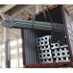 Red Painting pedestrian light pole 220V / 50Hz Lamp Power , lamp post pole 7m