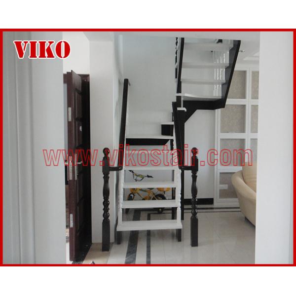 Solid Wood Staircase VK96S Beech Handrail Tread Beech ,Railing tempered glass,