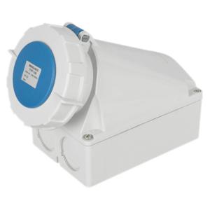 Nylon Material 5 Pin 3800V 63A IP67 Waterproof Socket Wall Mount