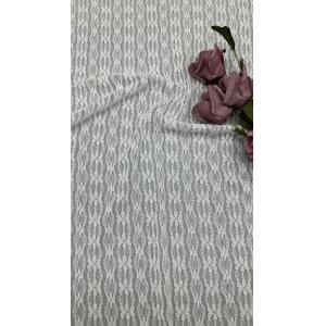 Leafy White Lace Embroidered Fabric New Collection Baroque Floral Patterns For