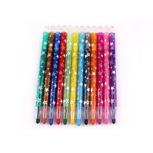 Eco-friendly fancy 12 colors Non-toxic wax crayon set/ 12 colors rotating body
