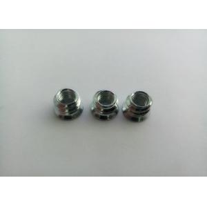 Flat Head Furniture Insert Nut White Zinc Surface Carbon Steel 6mm Diameter